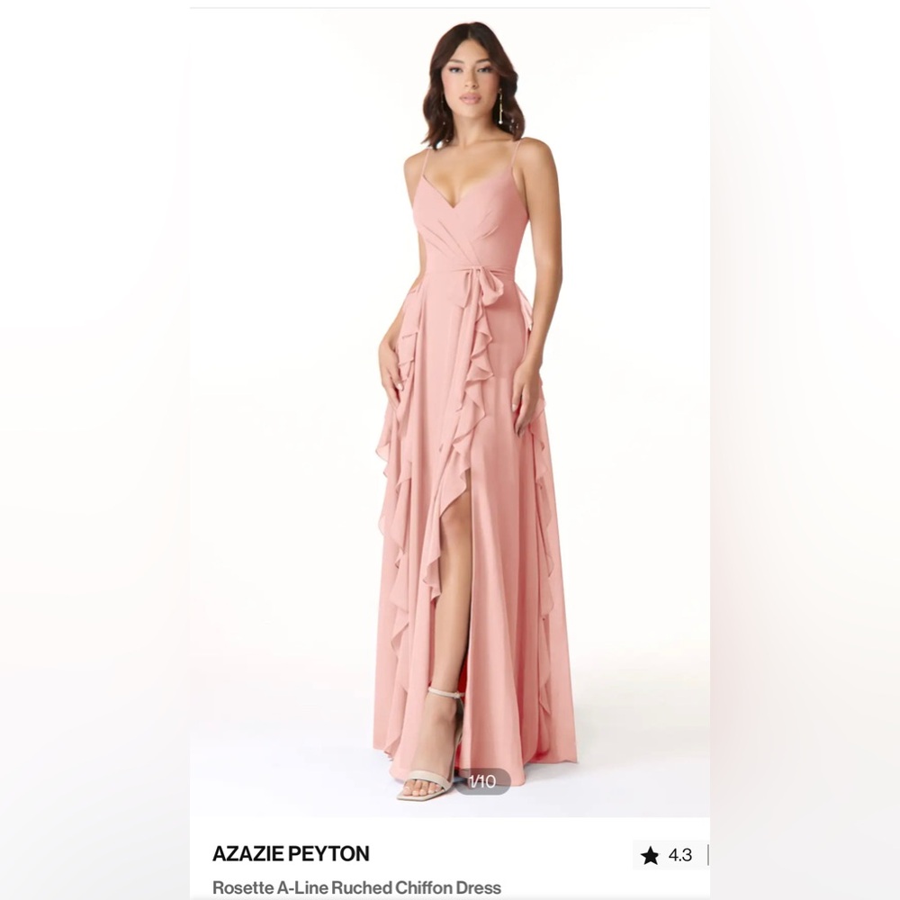 Azazie Peyton Pink Chiffon Dress